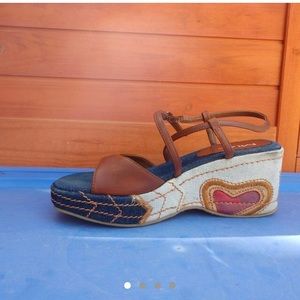 Vintage denim sandals